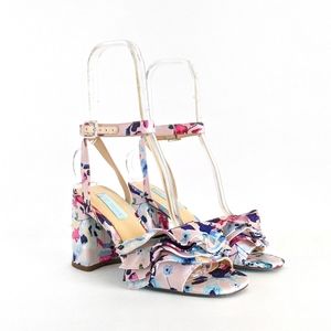 Betsey Johnson Flirt Floral Chunky Block Heel Shoe